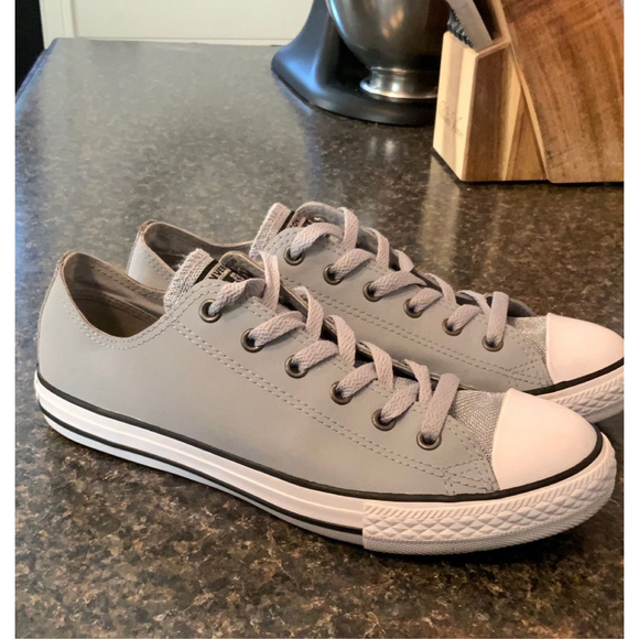 Converse All Star Greyish Blue Leather Sneaker - Picture 4 of 9